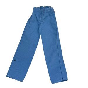 Vintage Blue Elastic Waist Cotton Blend Barbie Pants
